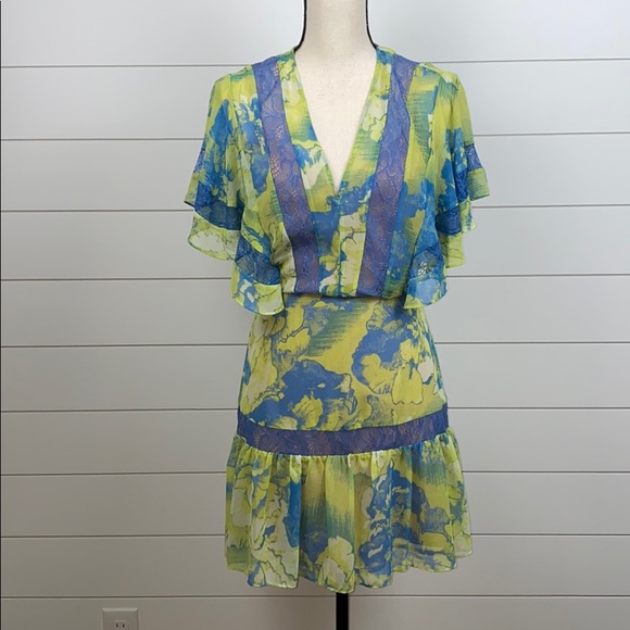 bcbg flutter sleeve dress